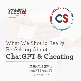 event image: What We Should Really Be Asking About ChatGPT and Cheating, March 30th, 4pm PT | 7pm ET $29 per person